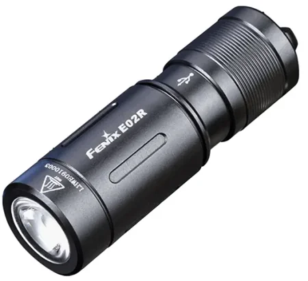 Фонарь-брелок Fenix E02R черный